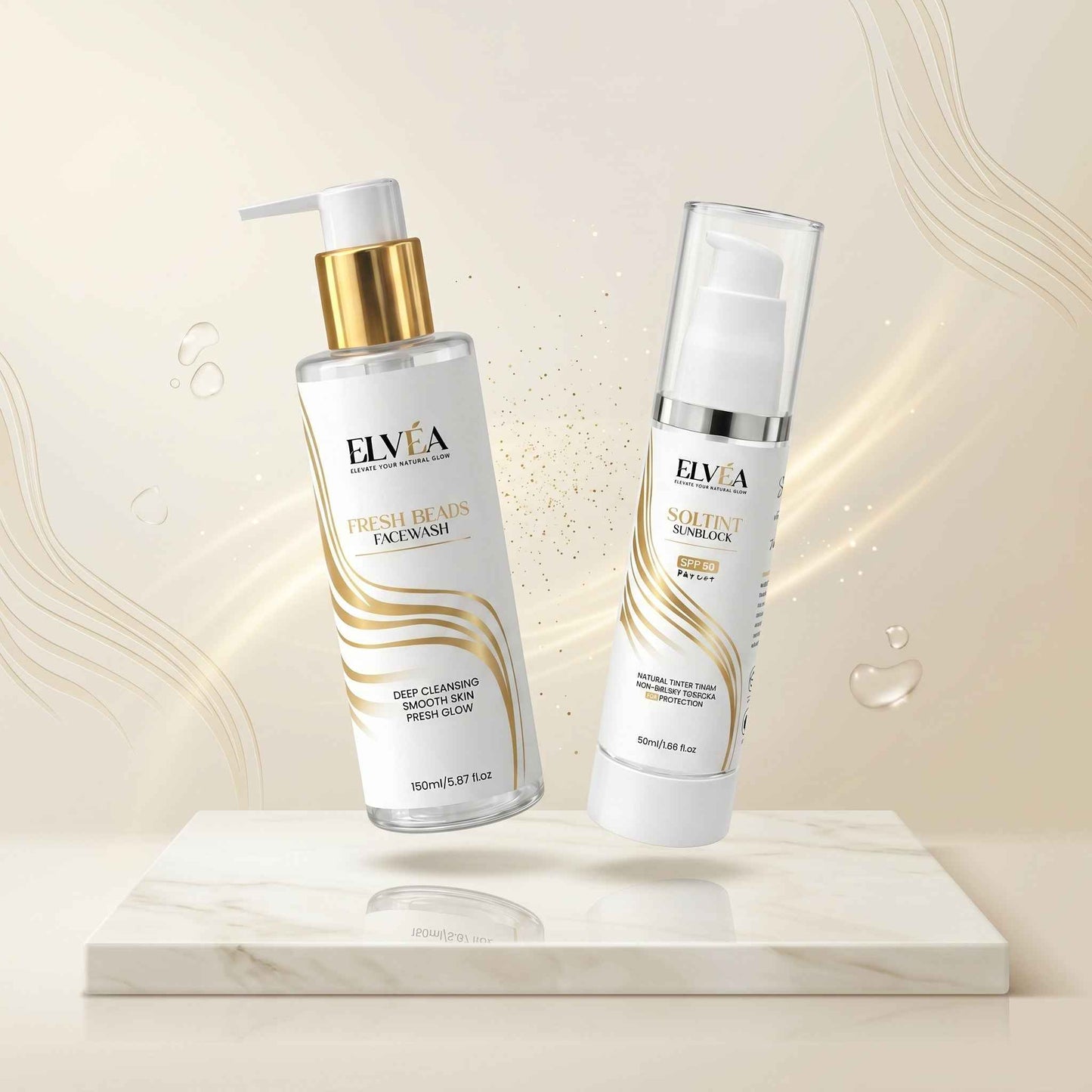 Deep Cleanse and Daily Protection Duo - ELVÉA Fresh Beads Facewash & SolTint Sunblock