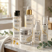 ELVÉA Ultimate Master Kit - The best complete skincare and haircare routine bundle in Pakistan featuring facewash, serum, cream, sunblock, and hair oil.